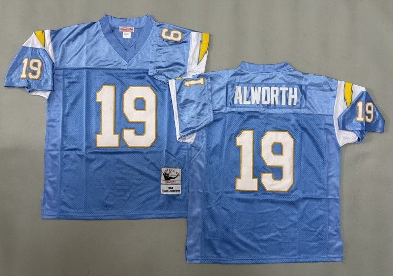 Men 2025 Los Angeles Chargers #19 Alworth Light blue Throwback Limited NFL Jersey style 002->los angeles chargers->NFL Jersey